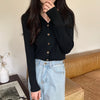 Polo Collar Bottoming Shirt Women's Cardigan Sweater