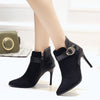 Martin boots with pointed toe and stiletto heels