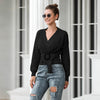 Double Breasted Long Sleeve Sweater Women