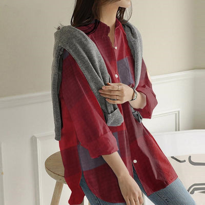 Women's Autumn Long Sleeved Shirt Casual Loose Shirt