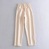 Pure Color PU Leather Pants Women Casual Trousers