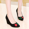 Retro Tang Suit Loafers, Wedge Heel Casual Shoes