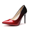 European And American Pointed Toe Color Matching Stiletto Super High Heels Red