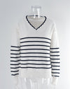 Autumn And Winter New V-neck Striped Sweater Sweater For Women