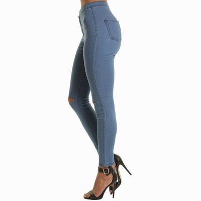 Stretch jeans, thin knees, hole pants