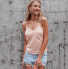 Hollow solid color lace camisole women