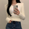 V-neck Sweater Top Simple All-match Long Sleeves Sweater