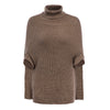 Einfarbig Hohe Hals Schal Gestrickte Pullover Frauen