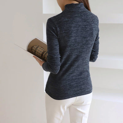 Turtleneck Long Sleeve T-shirt Women's Slim Bottoming Shirt