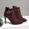 Martin boots with pointed toe and stiletto heels