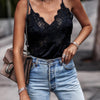 Hollow solid color lace camisole women