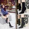 Short tube women's boots metal heel thick heels high heels