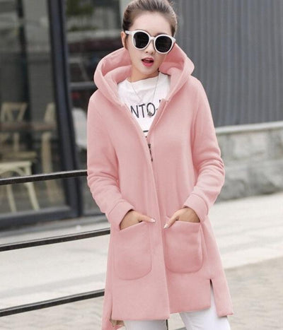 Plush hooded sanitary women loose