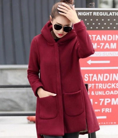 Plush hooded sanitary women loose