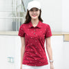 Women's Springsummer Lapel Print All-match Polo Shirt