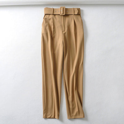 European and American women assembling belt pants trousers