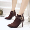 Martin boots with pointed toe and stiletto heels