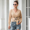 Double Breasted Long Sleeve Sweater Women