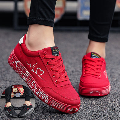 Love Print Canvas Shoes Women