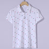 Women's Springsummer Lapel Print All-match Polo Shirt