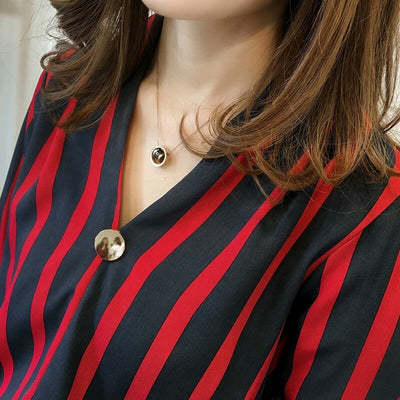 Striped chiffon shirt ladies fashion shirt