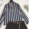 Striped chiffon shirt ladies fashion shirt