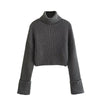 European And American Style Women's Ribbed Turtleneck Sweater Women