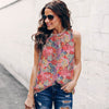 Floral Print Pullover Vest For Women Summer Amazon Round Neck Sleeveless Ruffle Top Women