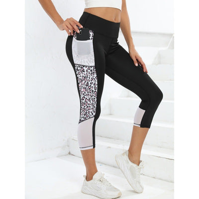 Weibliche Leopard-Spleißen mit hoher Taille Yoga-Hosen