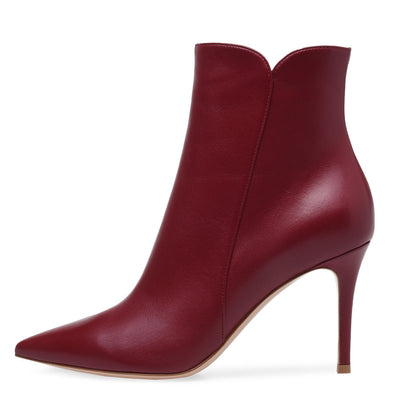 Women's Pointed Toe Super High Heel Zipper Ankle Boots