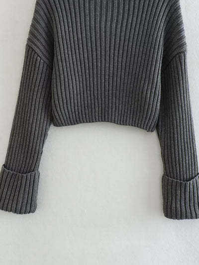 European And American Style Women's Ribbed Turtleneck Sweater Women