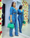 African Women Fashion Tops And Pants Set