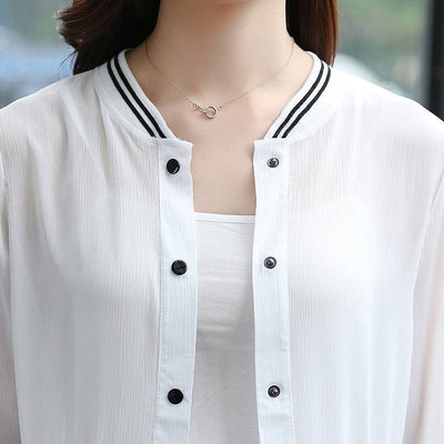 Oversized loose air conditioning shirt chiffon shirt