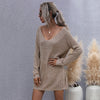 Pure Color Forest Sweater Dress Women Long Sleeves