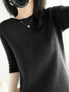 Knitted Bottoming Sweater Women Cashmere Sweater Korean Round Neck Loose