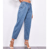 Lose Hohe Taille Gewaschen Papa Hosen Denim Hosen Frauen