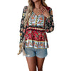 Autumn Bohemian Casual Style Rayon Long-sleeved Shirt For Women