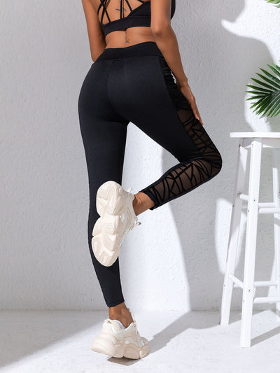 Plus Size Mesh-Stitching Yoga-Leggings - Figurformende Sport- und Fitnesshose mit Hüft-Lift & Bauchkontrolle