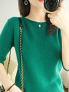 Knitted Bottoming Sweater Women Cashmere Sweater Korean Round Neck Loose