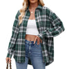 Casual Fashion Street Loose Plaid Shirt For Women