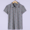 Women's Springsummer Lapel Print All-match Polo Shirt