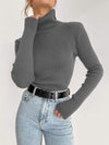 Elegant Slim-fit Extended Turtleneck Sweater For Women