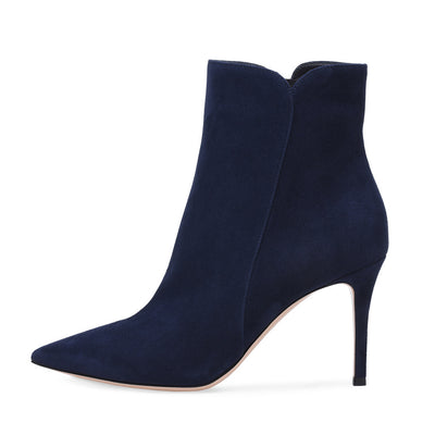 Women's Pointed Toe Super High Heel Zipper Ankle Boots