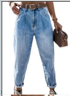 Lose Hohe Taille Gewaschen Papa Hosen Denim Hosen Frauen