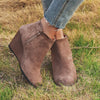 Flat Wedge Heel Short Boots Women's Retro Mal  Boots Large Size Women's Shoes