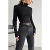 Elegant Slim-fit Extended Turtleneck Sweater For Women