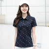 Women's Springsummer Lapel Print All-match Polo Shirt