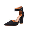 Hollow Pointed Toe Super High Heel Thick Heel Shoes