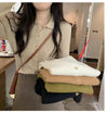 Polo Collar Bottoming Shirt Women's Cardigan Sweater