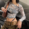 Exposed navel tie top women camouflage cardigan